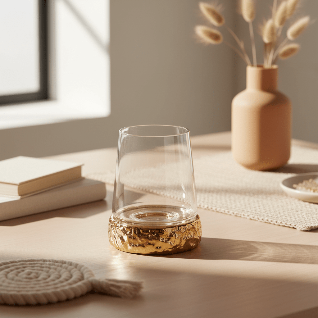 Martele Small Gold Hurricane Candle Holder