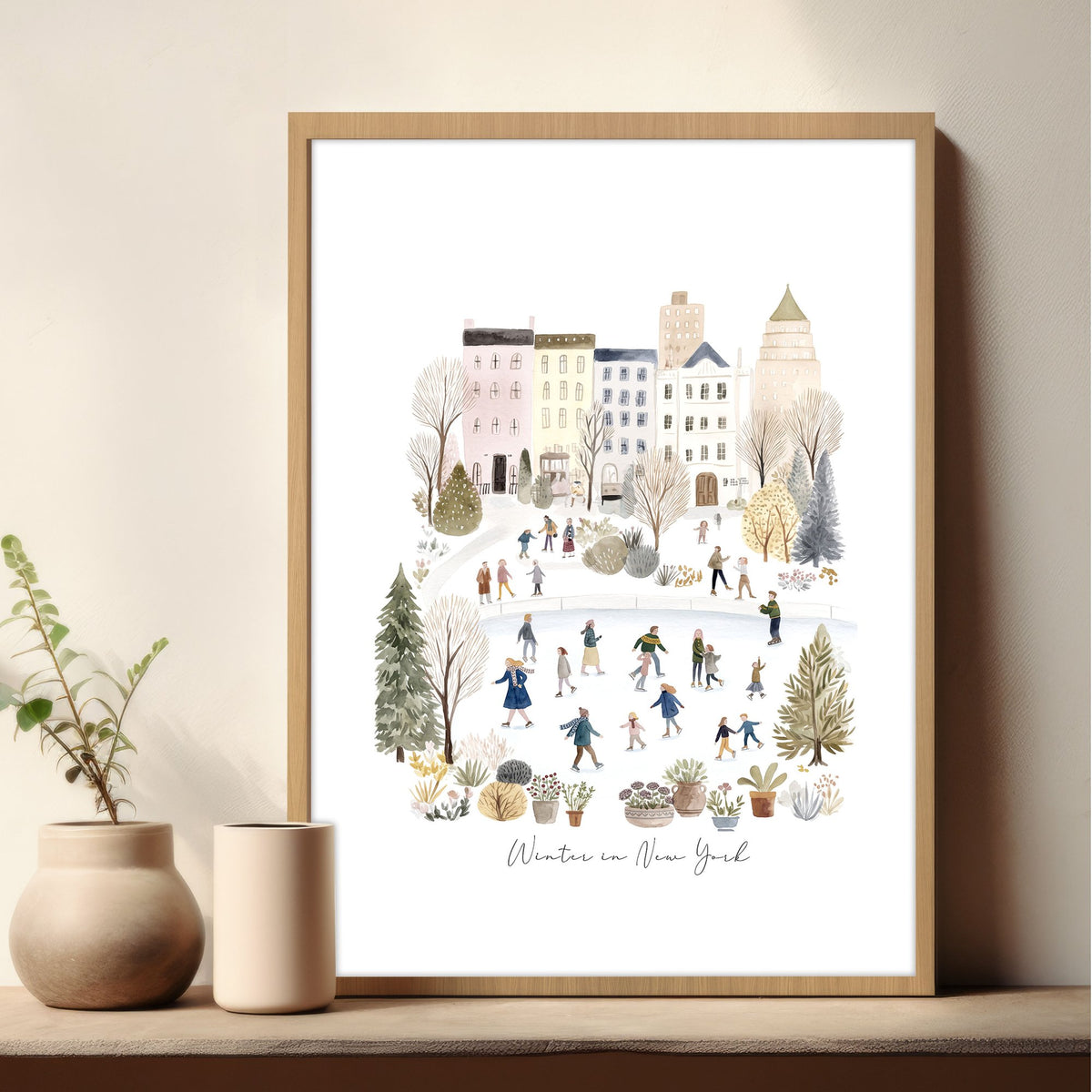 Master Bedroom Art Above Bed Winter New York Manhattan wall art | "Winter in New York" — piece 2 of 3 in the set
