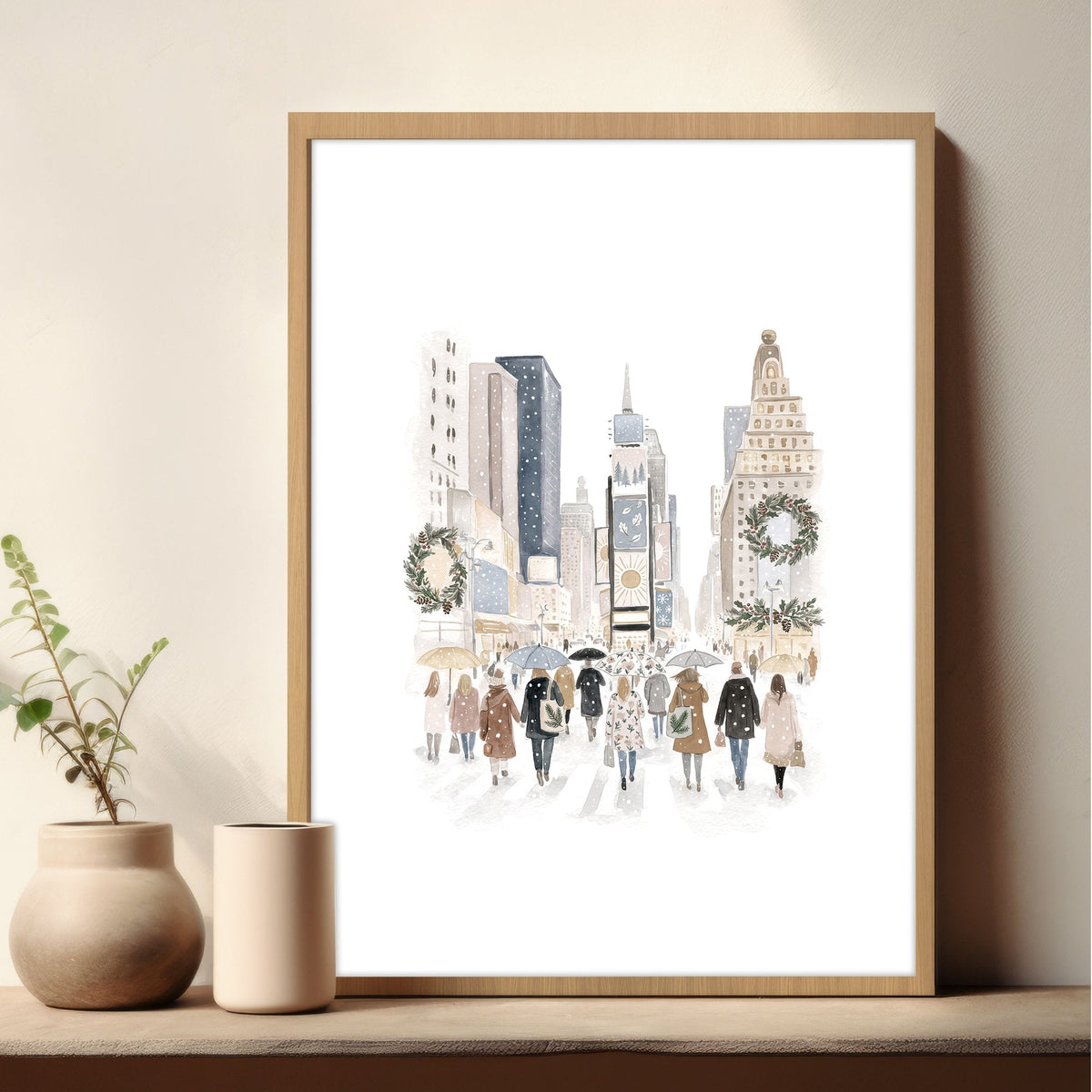 Master Bedroom Art Above Bed Winter New York Manhattan Wall Art Prints | "Winter in New York" | Set of 3