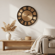 Mateo Black and Antique Gold Large Wall Clock