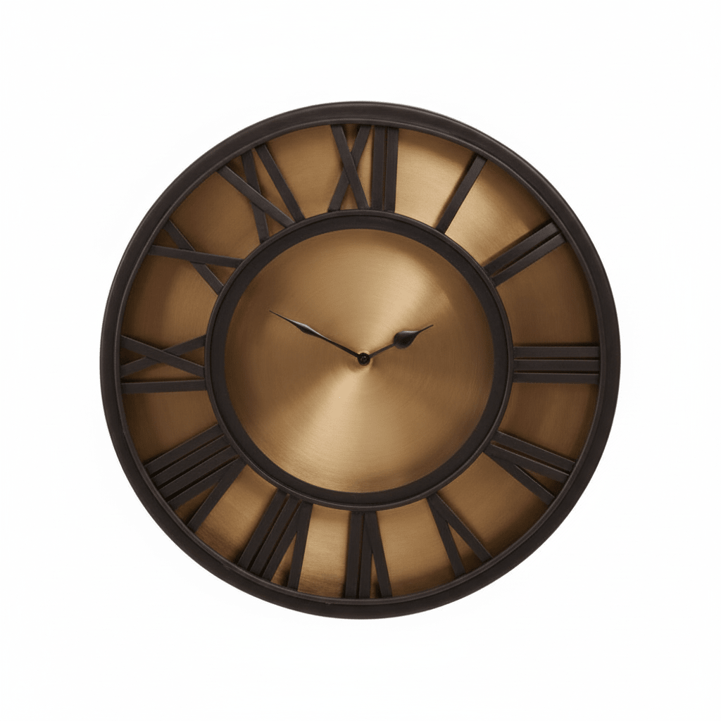Mateo Black and Antique Gold Small Wall Clock
