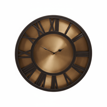 Mateo Black and Antique Gold Small Wall Clock