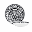 Maya 12 Piece Black And White Dinner Set