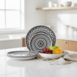 Maya 12 Piece Black And White Dinner Set