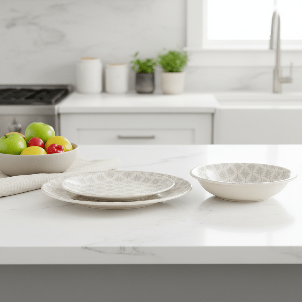 Maya Grey And White 12 Pc Dinner Set