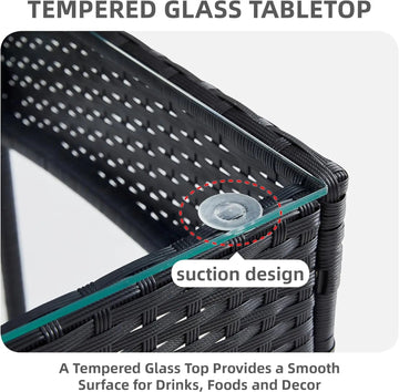 mcc direct 4Pcs Rattan Garden Furniture Set, Patio Rattan furniture sofa 2 Armchairs, 1 Loveseat Sofa and 1 coffee table Sofia