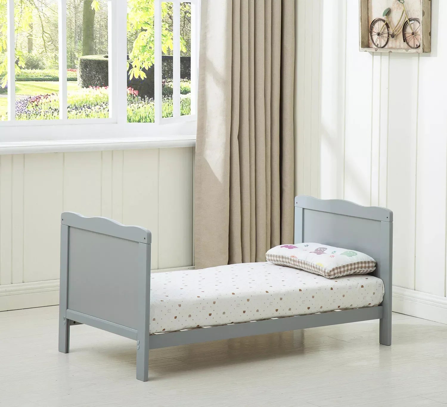 mcc direct Wooden Baby Cot Bed Orlando Top Changer &Aloe Vera Water repellent Mattress