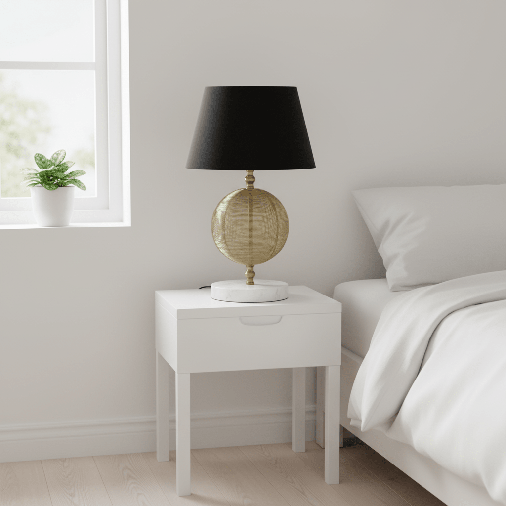 Melora Round Gold Finish Table Lamp