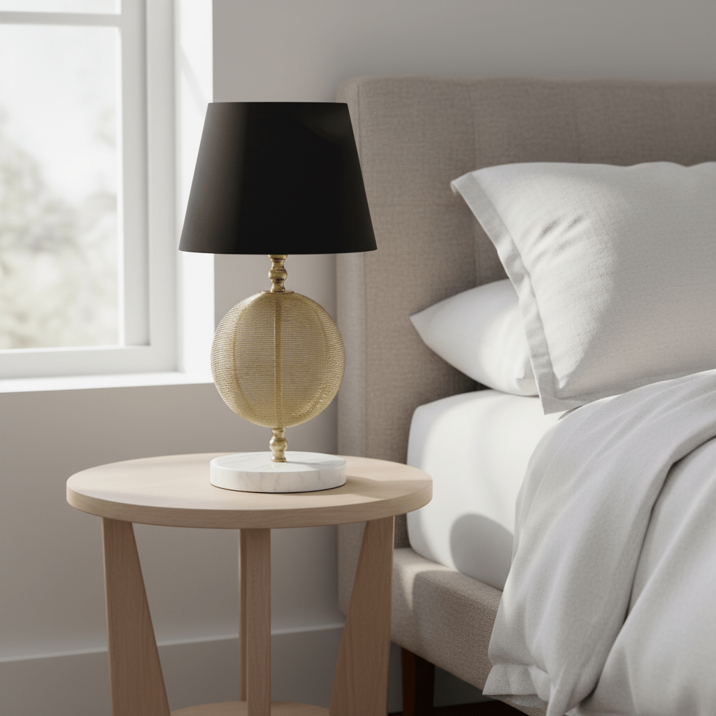 Melora Round Gold Finish Table Lamp