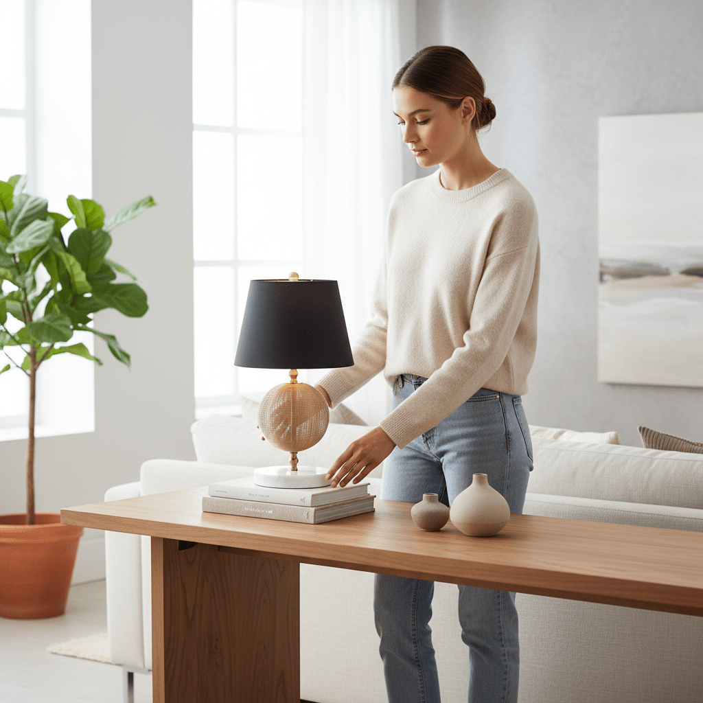 Melora Round Gold Finish Table Lamp