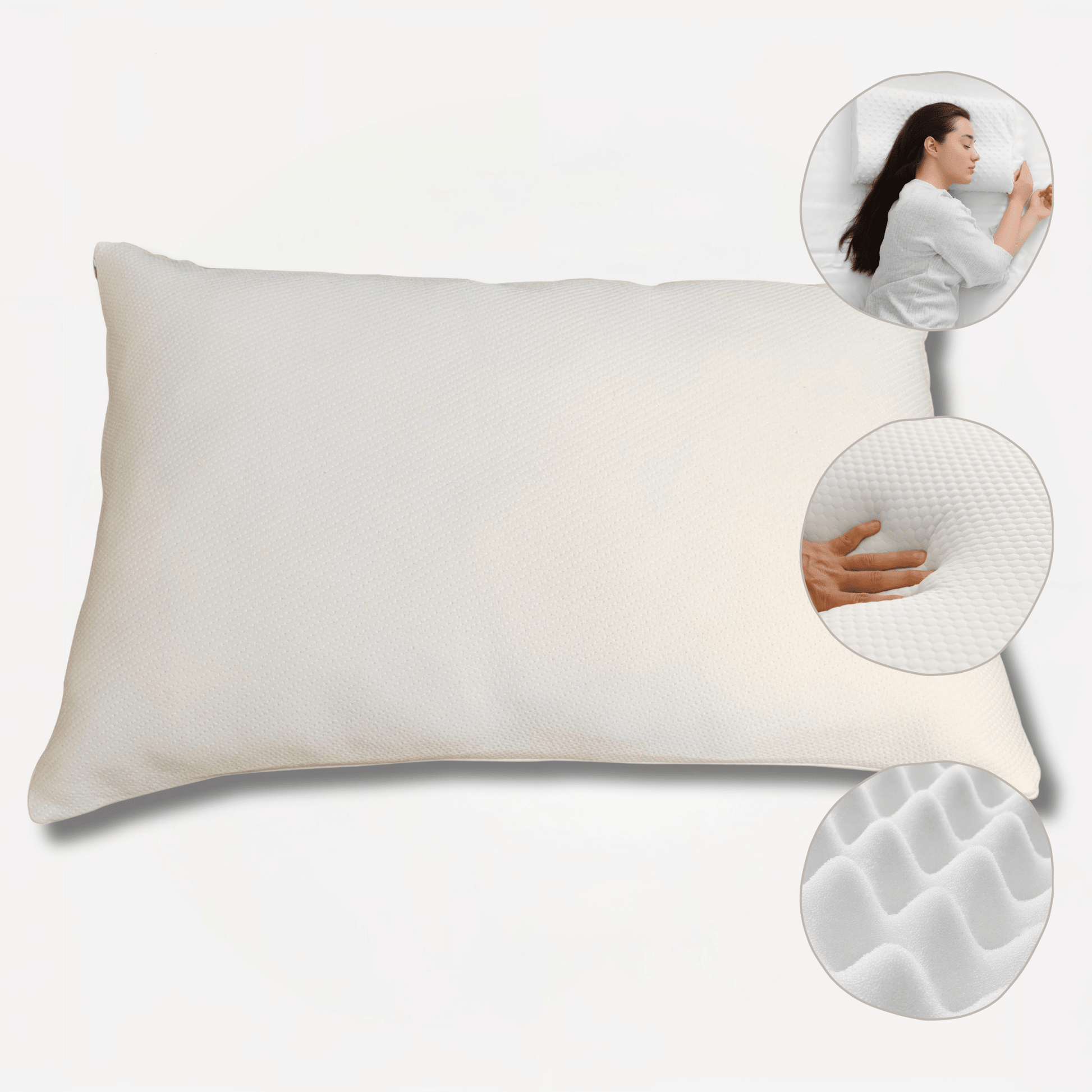 Memory Foam Pillow Medium Luxury Premium Fibre Filling for Superior Comfort and Support