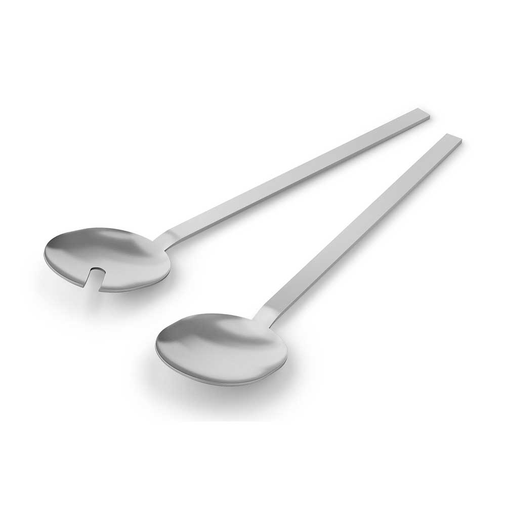 Menoa Brushed Stainless Steel Salad Servers Set