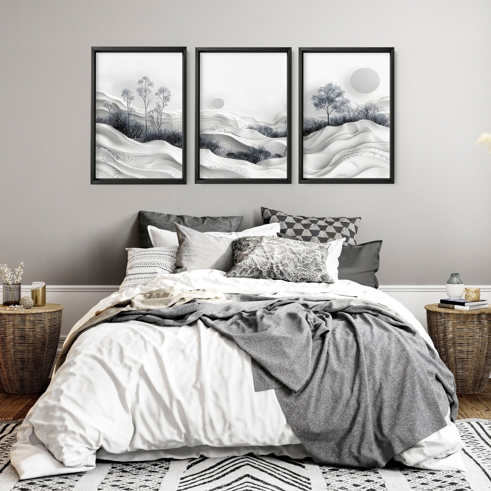 Men's Bedroom Wall Art | Set of 3 wall art prints