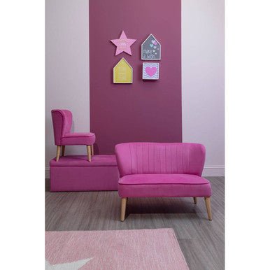 Mia Pink Velvet Kids Chair