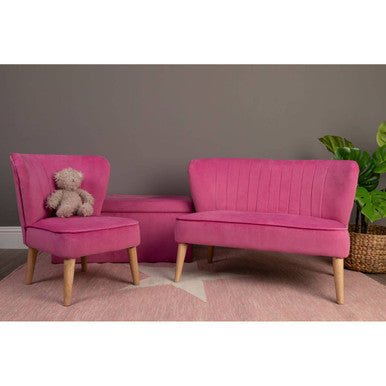 Mia Pink Velvet Kids Chair