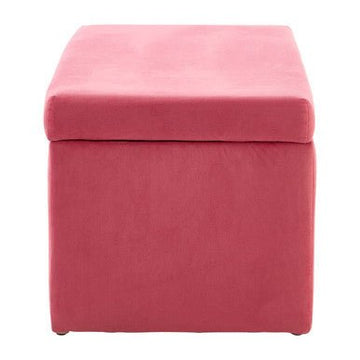 Mia Pink Velvet Kids Ottoman