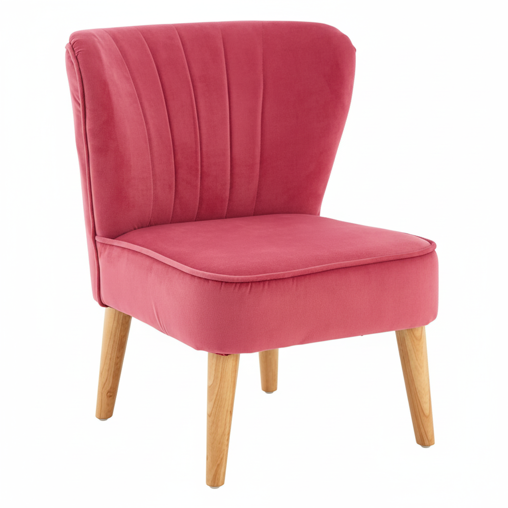 Mia Pink Velvet Kids Chair