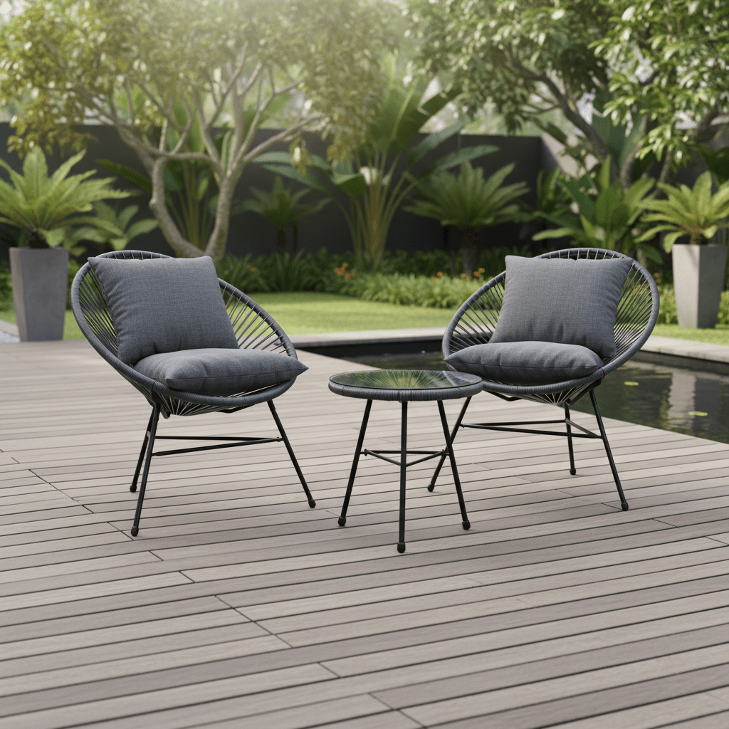 Miami Grey 3 Piece Rattan Patio Set