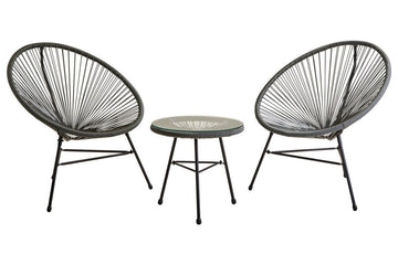 Miami Grey 3 Piece Rattan Patio Set