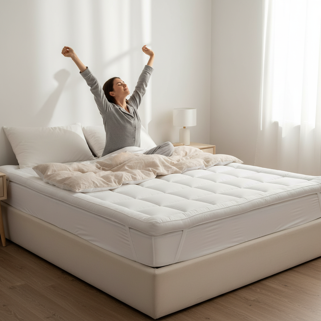 Microfibre Mattress Topper Heavy Fill Extra Deep Super Soft Anti-Allergy Bed Topper for Ultimate Comfort