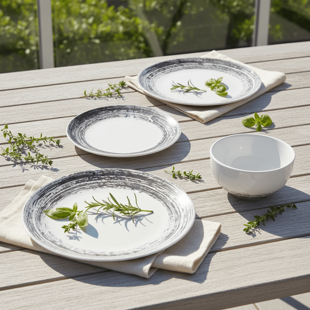 Middag Black And White Dinner Set