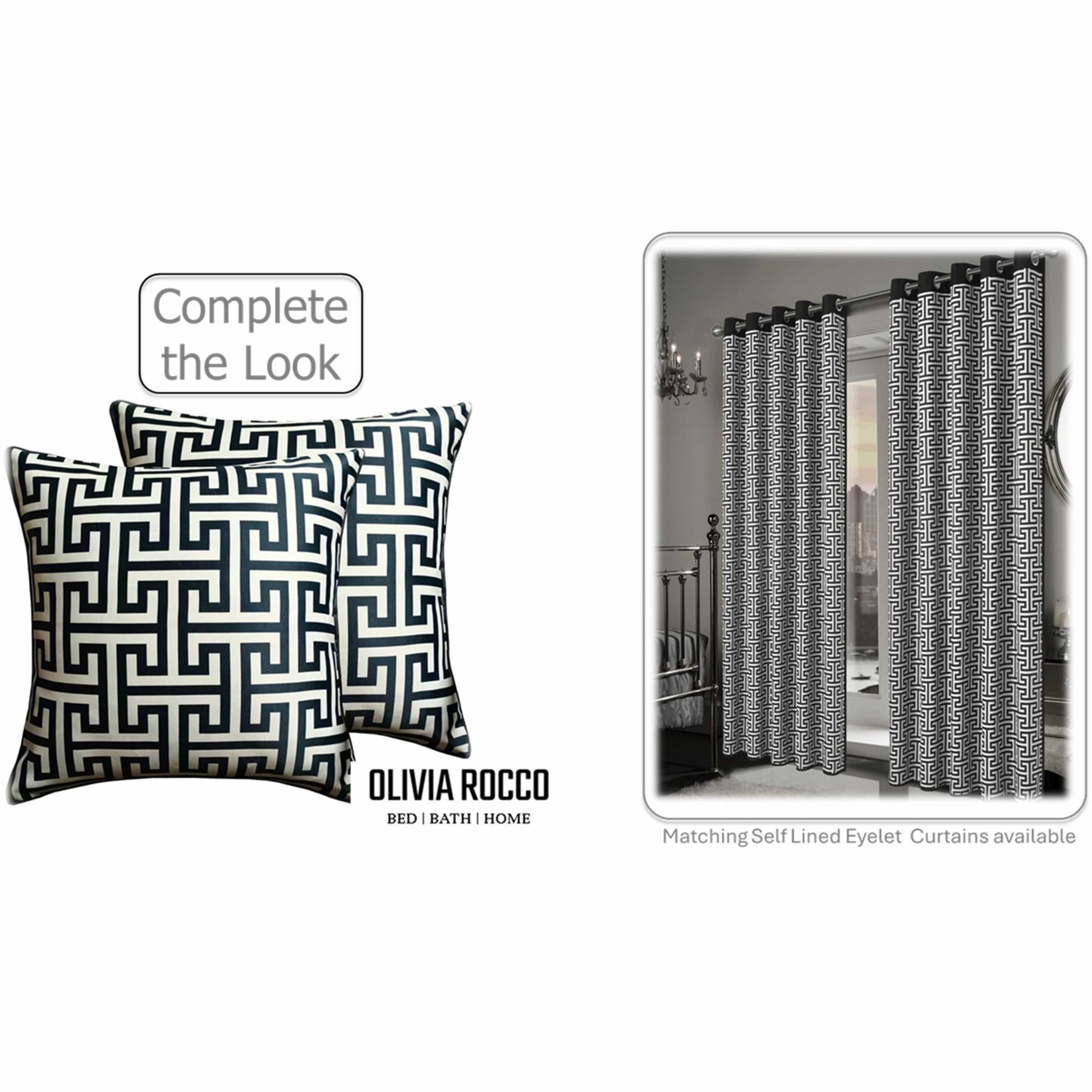 Milano Black 2 Pack Scatter Cushion Covers Soft Touch Decorative Throw Pillows with Hidden Zipper for Sofa or Bed