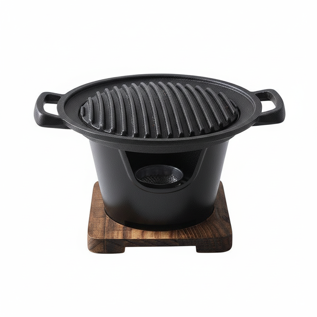 Mini BBQ Grill Alcohol Stove Home Smokeless Barbecue Grill Outdoor BBQ Plate Roasting Meat Tools