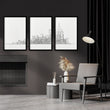 Minimalism Wall Art New York Skyline Line Art Skyscraper wall art displayed on a wall in a styled room — view 2