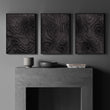 Minimalist Art Dark Charcoal Abstract Topographic Wave Texture wall art displayed on a wall in a styled room — view 3