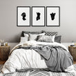 Minimalist Decor Bedroom | Set of 3 Sculpture Wall art Prints
