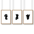 Minimalist Decor Bedroom | Set of 3 Sculpture Wall art Prints