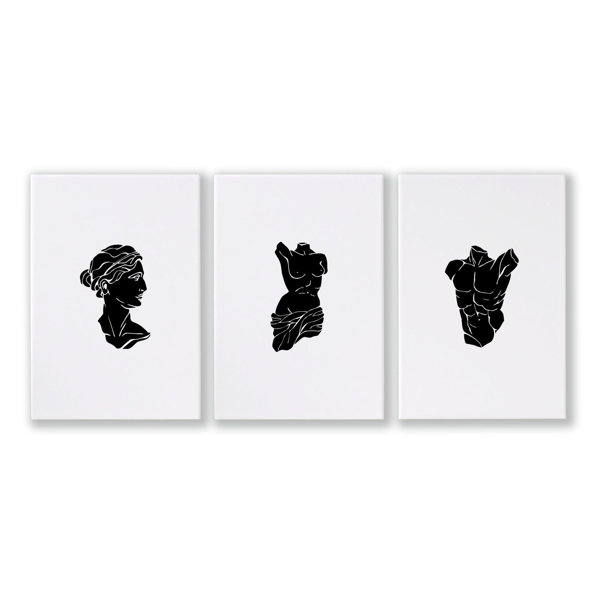 Minimalist Decor Bedroom | Set of 3 Sculpture Wall art Prints