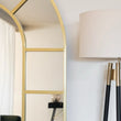 Mio - Full Length Gold Metal Arched Window Mirror - 180cm x 90cm.