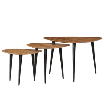 Miren Acacia Wood Nesting Tables - 70cm Handmade