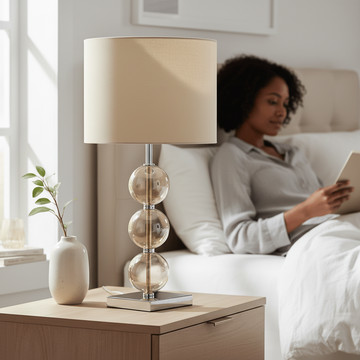 Mistro Cream Suede Effect Shade Table Lamp