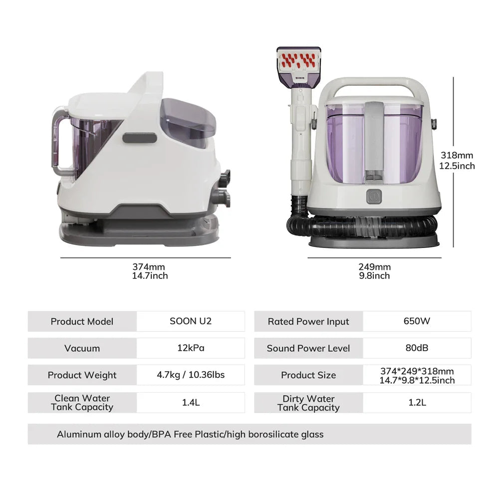 MIUI Multi - Purpose Portable Carpet Cleaner Upholstery Cleaner Machine Deep - Cleaning Shampooer for Home Use