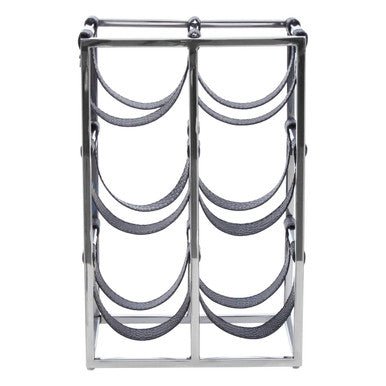 Mixology Six Bottle Sling Wine Rack In Silver Finish