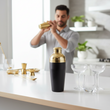 Mixology Gold Finish And Black Cocktail Shaker