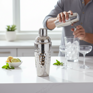 Mixology Stainless Steel Hammered Effect 500Ml Cocktail Shaker