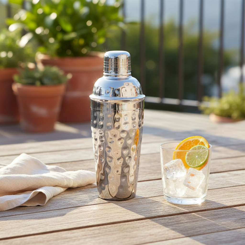 Mixology Stainless Steel Hammered Effect 500Ml Cocktail Shaker
