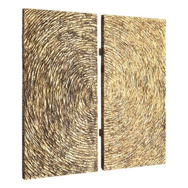 Modello Wood Carving Gold Finish Wall Art
