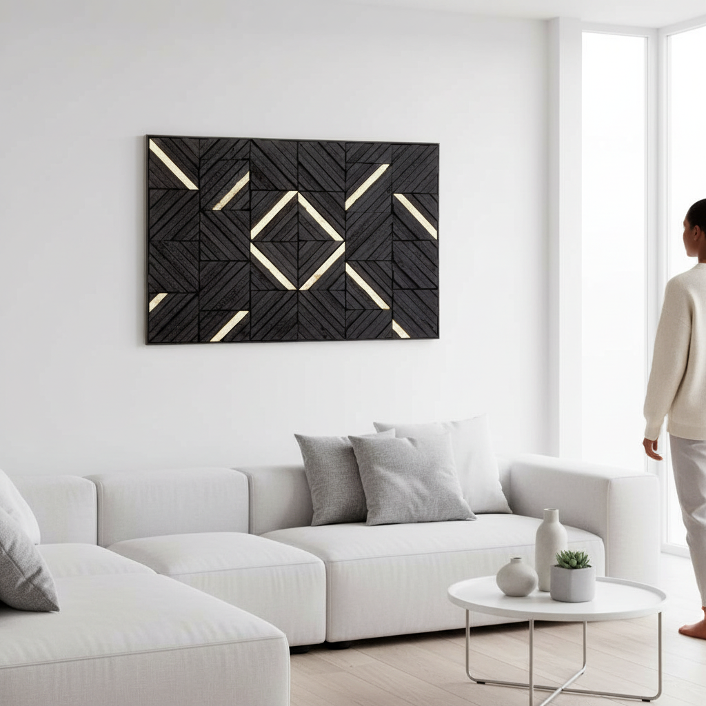 Modello Black Wood Carving Wall Art