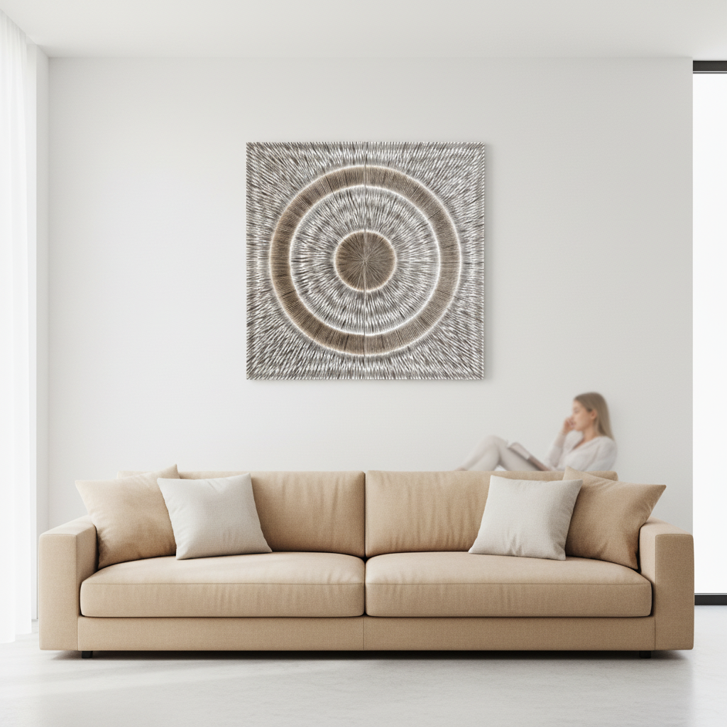 Modello Silver Wood Carving Wall Art