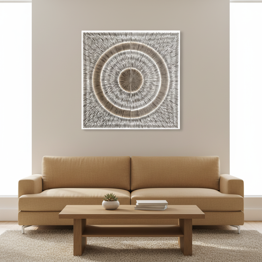 Modello Silver Wood Carving Wall Art