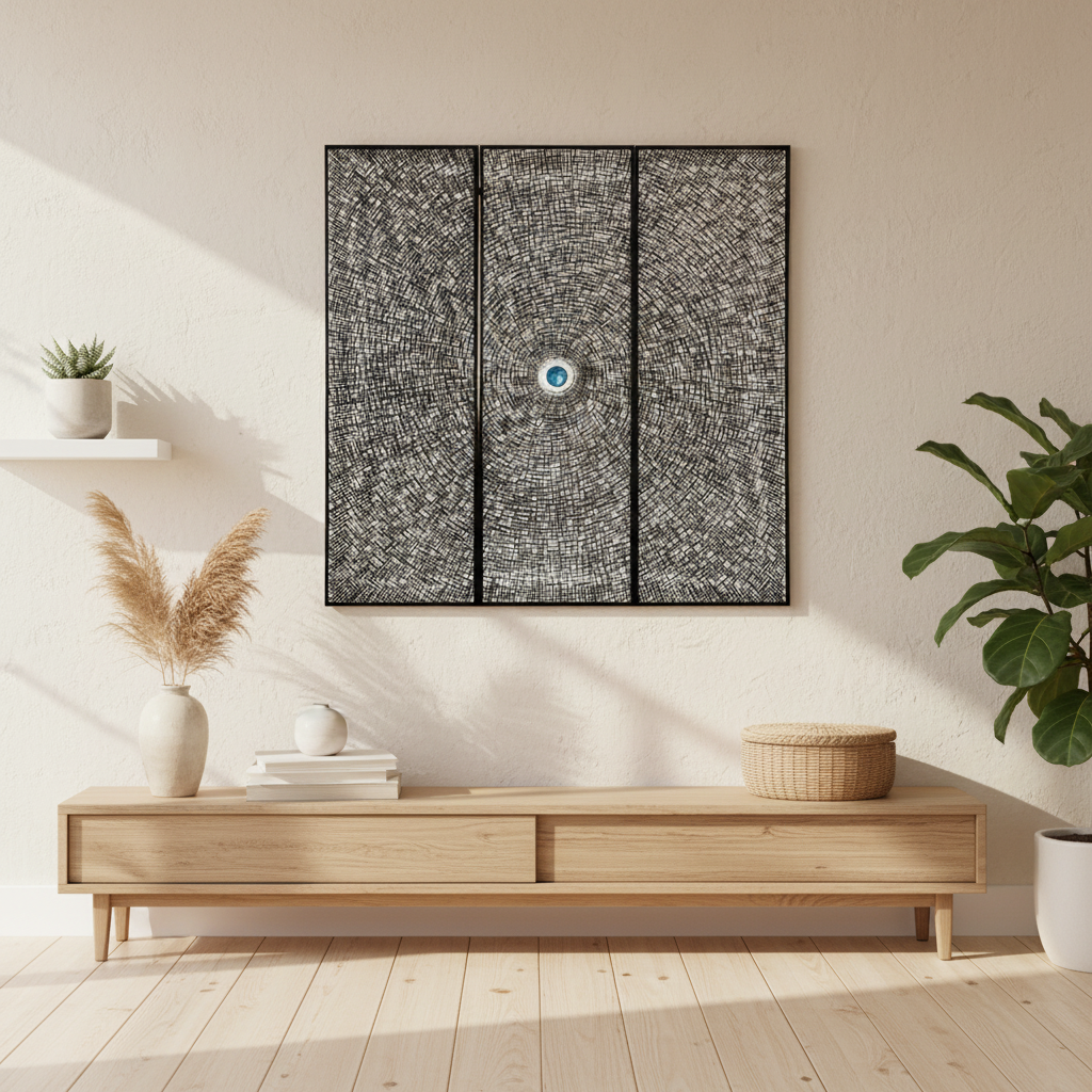 Modello Wood Carving And Circle Wall Art