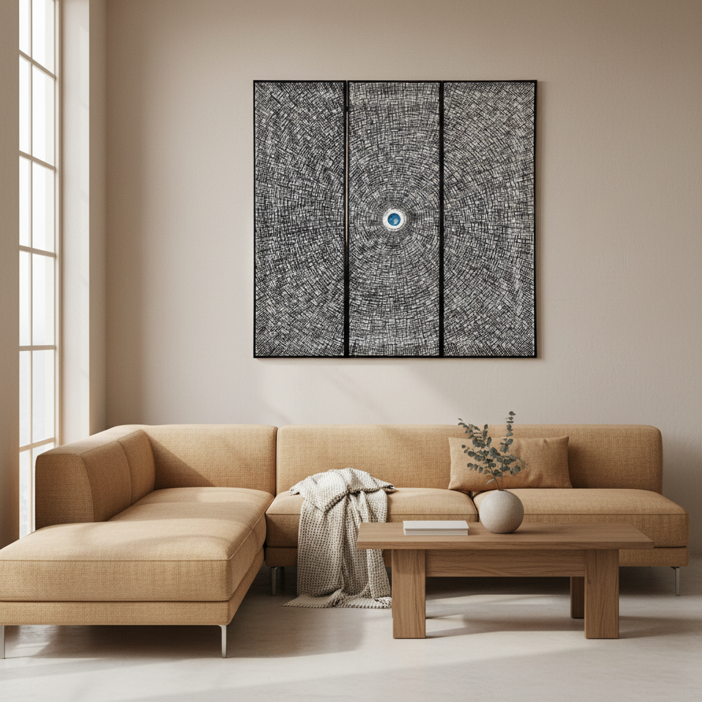 Modello Wood Carving And Circle Wall Art