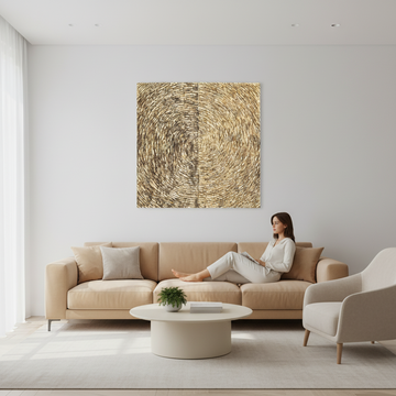 Modello Wood Carving Gold Finish Wall Art
