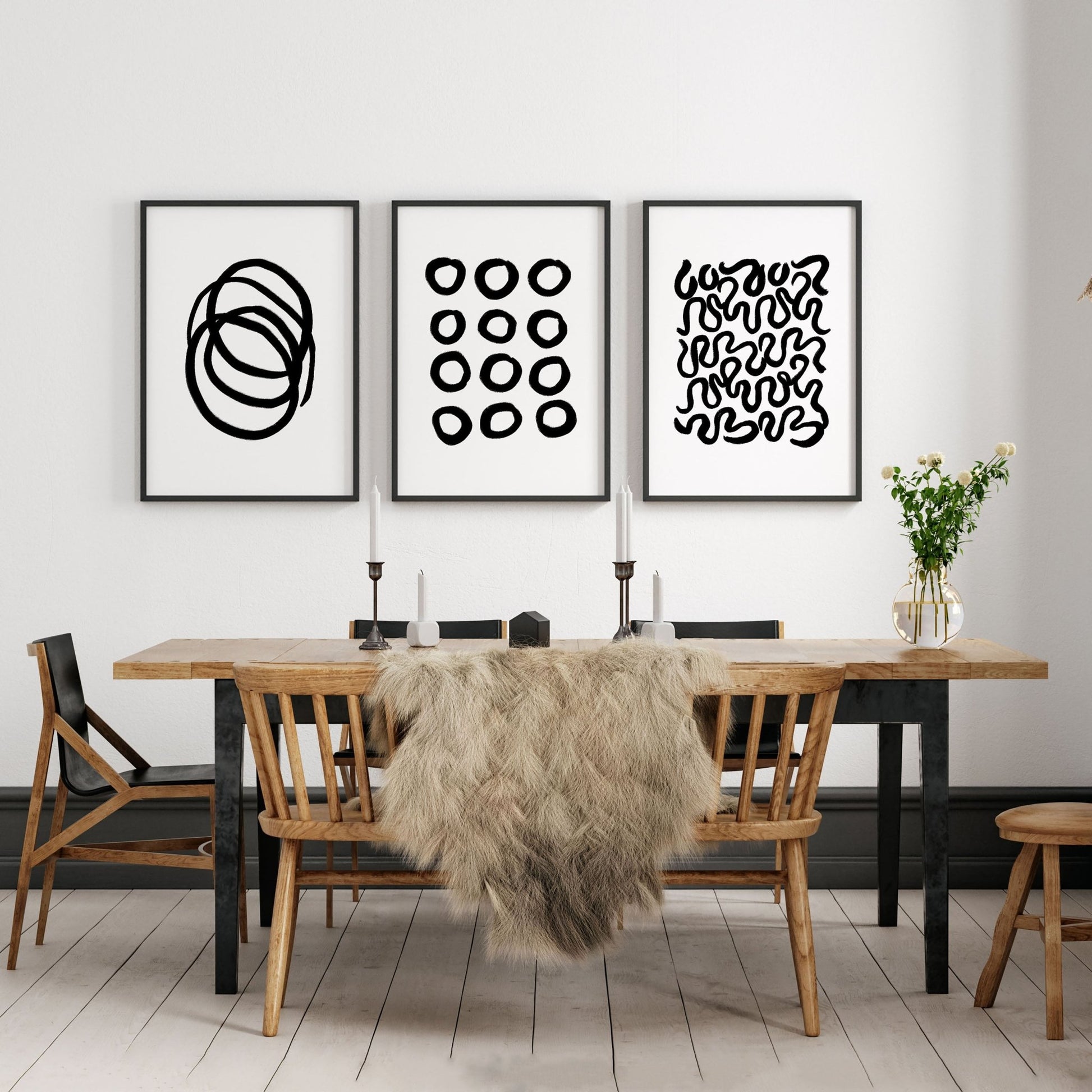 Modern Art For Living Room Wall | Set of 3 wall art prints