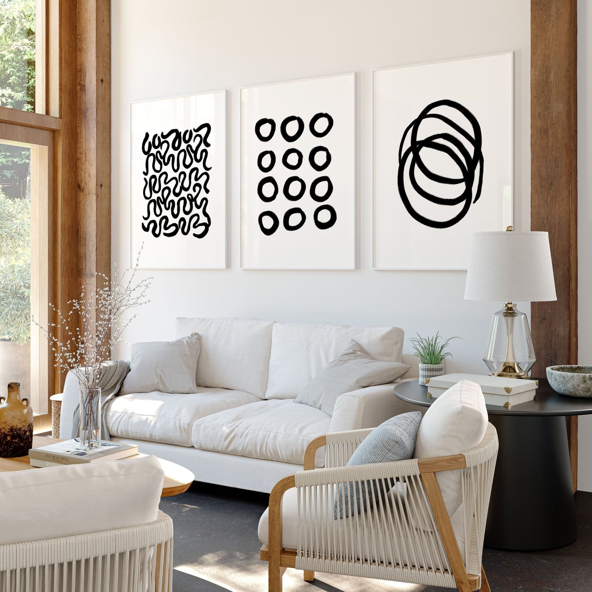 Modern Art For Living Room Wall | Set of 3 wall art prints