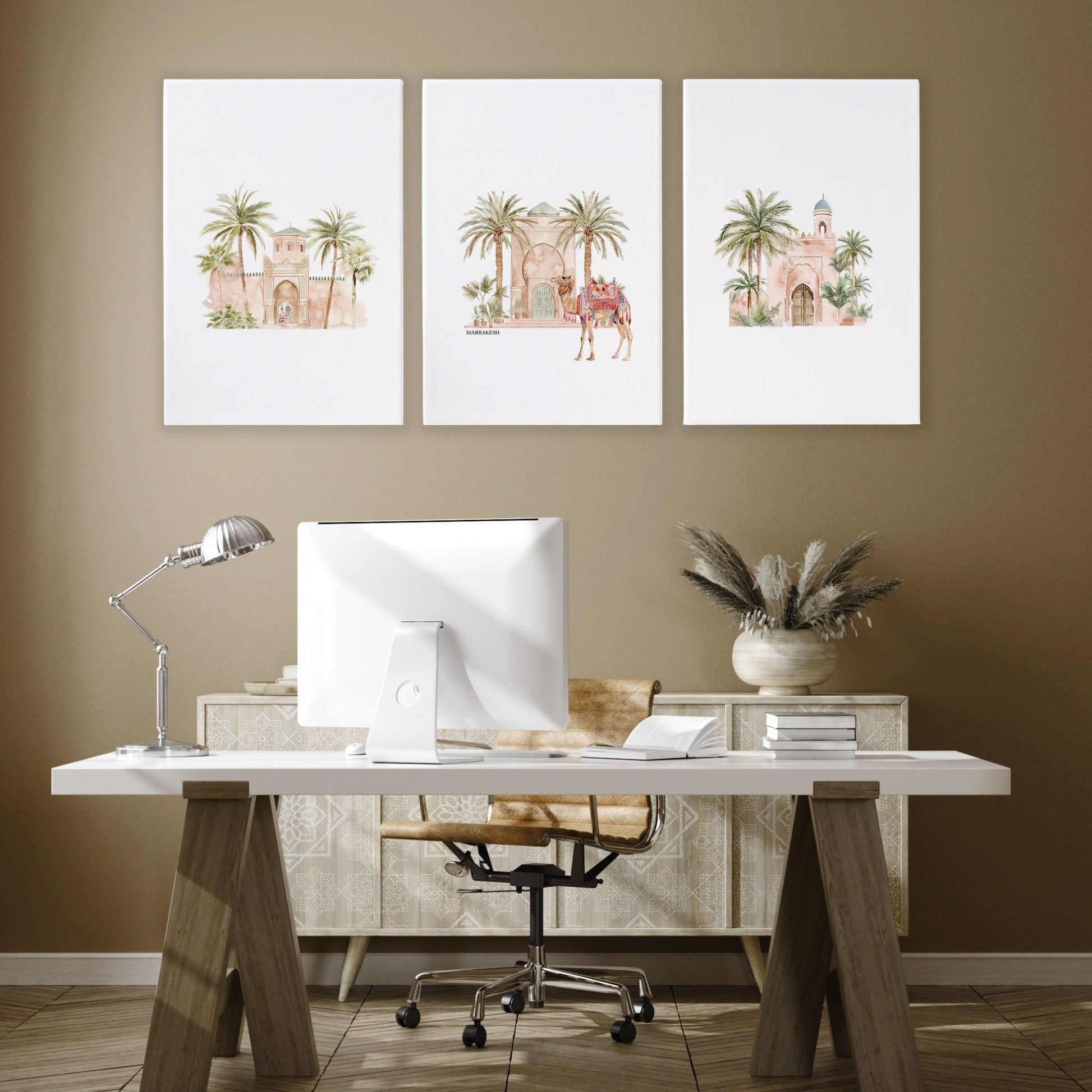 Modern Art Wall Decoration | Set of 3 Moroccan Inspired Wall art Prints